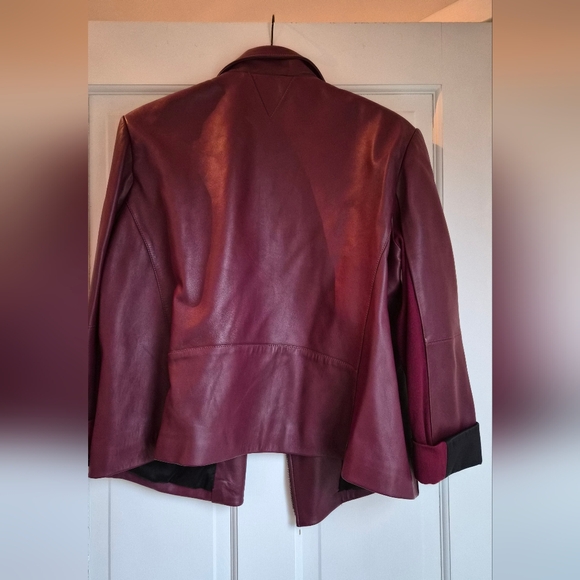 Veda Deep Burgundy Leather Jacket - Picture 3 of 4